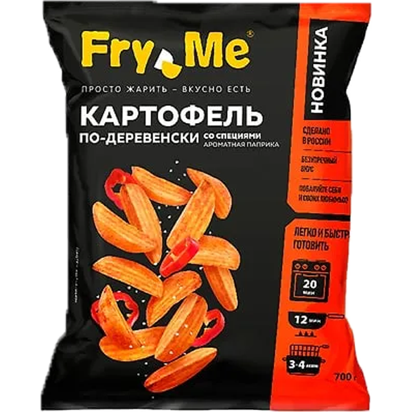 «FRY ME» country-style potato wedges with aromatic paprika spices «FRY ME» country-style potato wedges with aromatic paprika spices