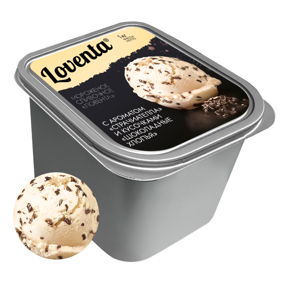 “LOVENTA” ice cream cream cream with straciatella flavoring “LOVENTA” ice cream cream cream with straciatella flavoring