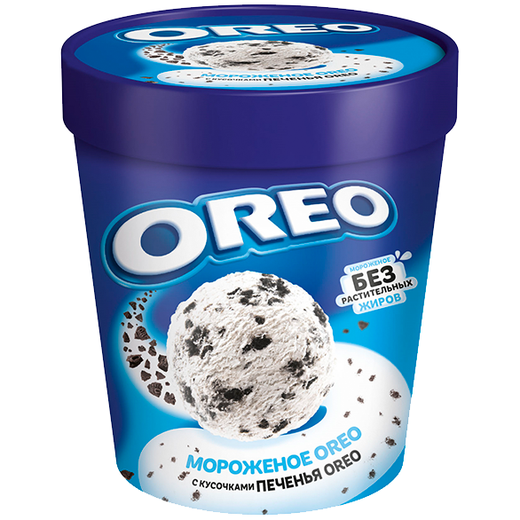 «OREO» vanilla with cookie pieces glass cardboard «OREO» vanilla with cookie pieces glass cardboard