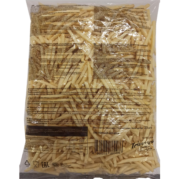 «TRIUMPH» french fries without breading 6*6 mm «TRIUMPH» french fries without breading 6*6 mm