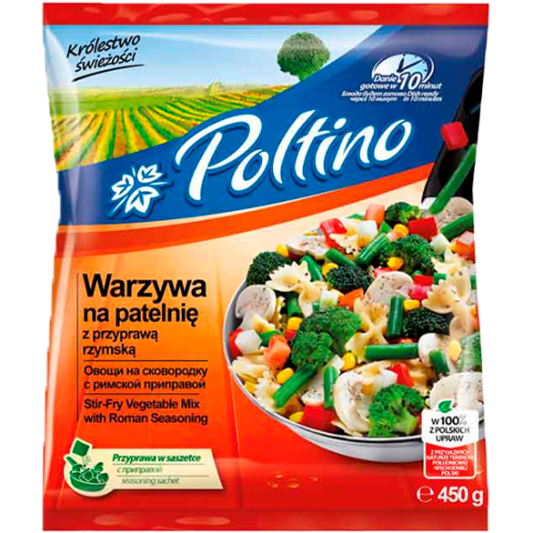 «POLTINO» vegetables in a frying pan with roman seasoning «POLTINO» vegetables in a frying pan with roman seasoning