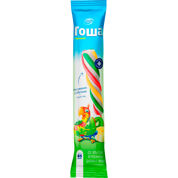 «GOSHA» strawberry-banana-kiwi creamy screw popsicle «GOSHA» strawberry-banana-kiwi creamy screw popsicle