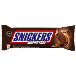 "SNICKERS" мороженое молочное эскимо с карамелью и арахисом, в глазури